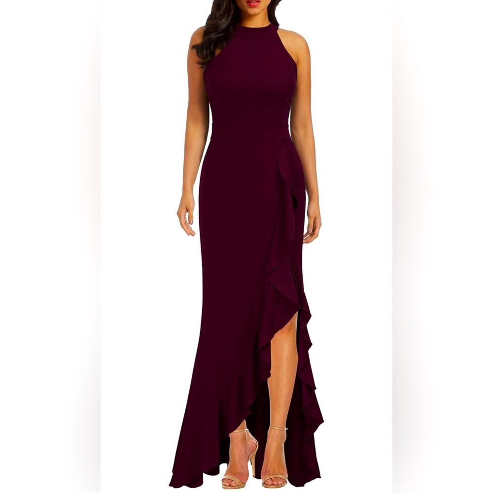 Burgundy Bodycon Mermaid Cocktail Dress